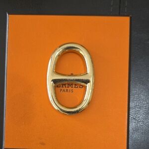 Hermès Gold Tone Double D-Ring Hardware Scarf Ring